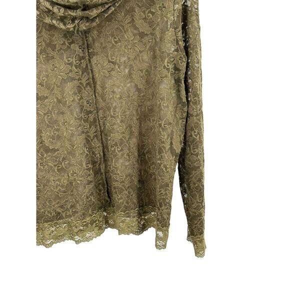 Britany Black Green Lace Full Zip Long Sleeve Jacket Size Large - Picture 11 of 11